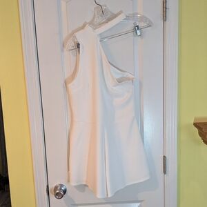 fab'rik Cream One-Shoulder Jumpsuit